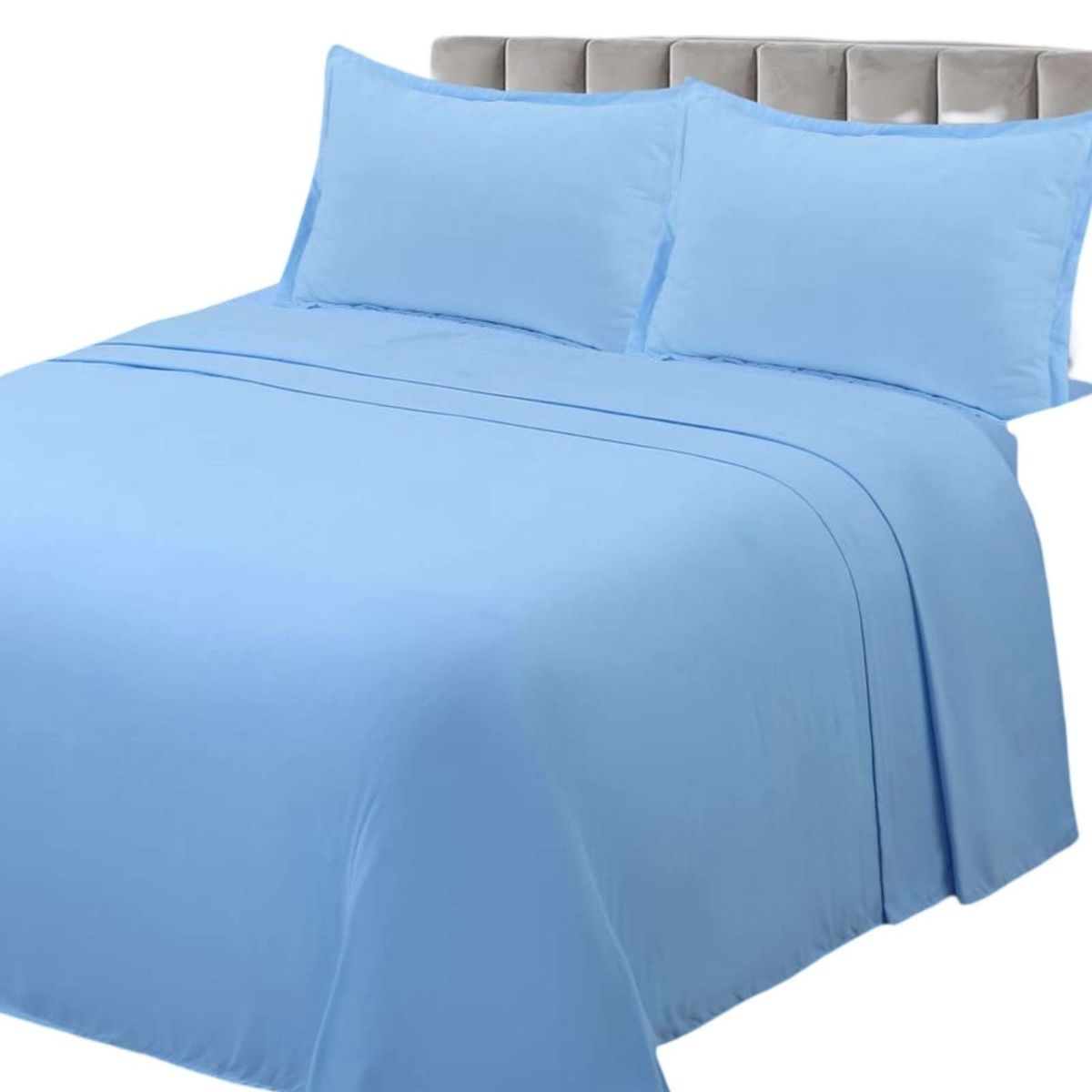 GENERICO - SÁBANA DE GENERO PLAZA Y MEDIA CELESTE