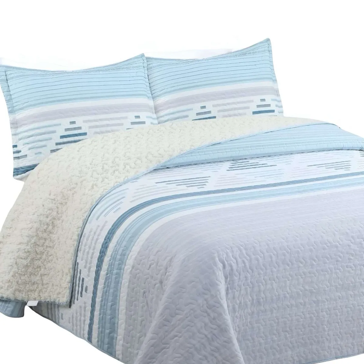 GENERICO - Quilt con sherpa 2 plaza 230 cm x 250 cm