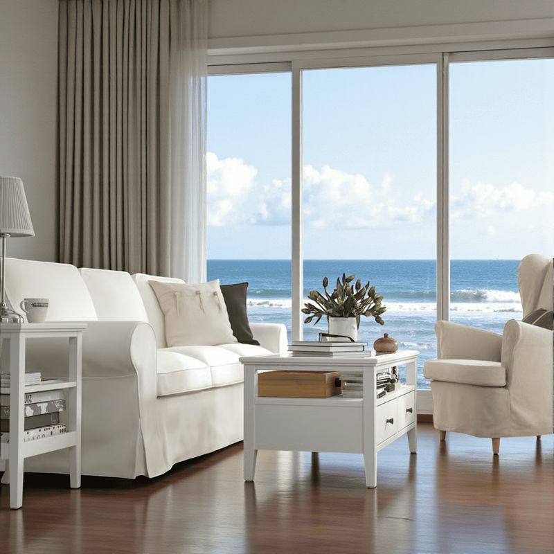 GENERICO - Mesa de Centro Nordik View de vidrio 110x55x50 color Blanco