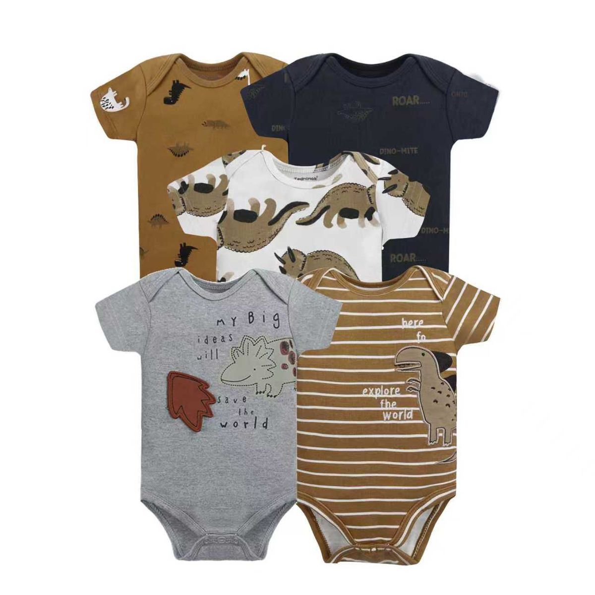 TEDMIMAK - bodys manga corta set 5 unidades