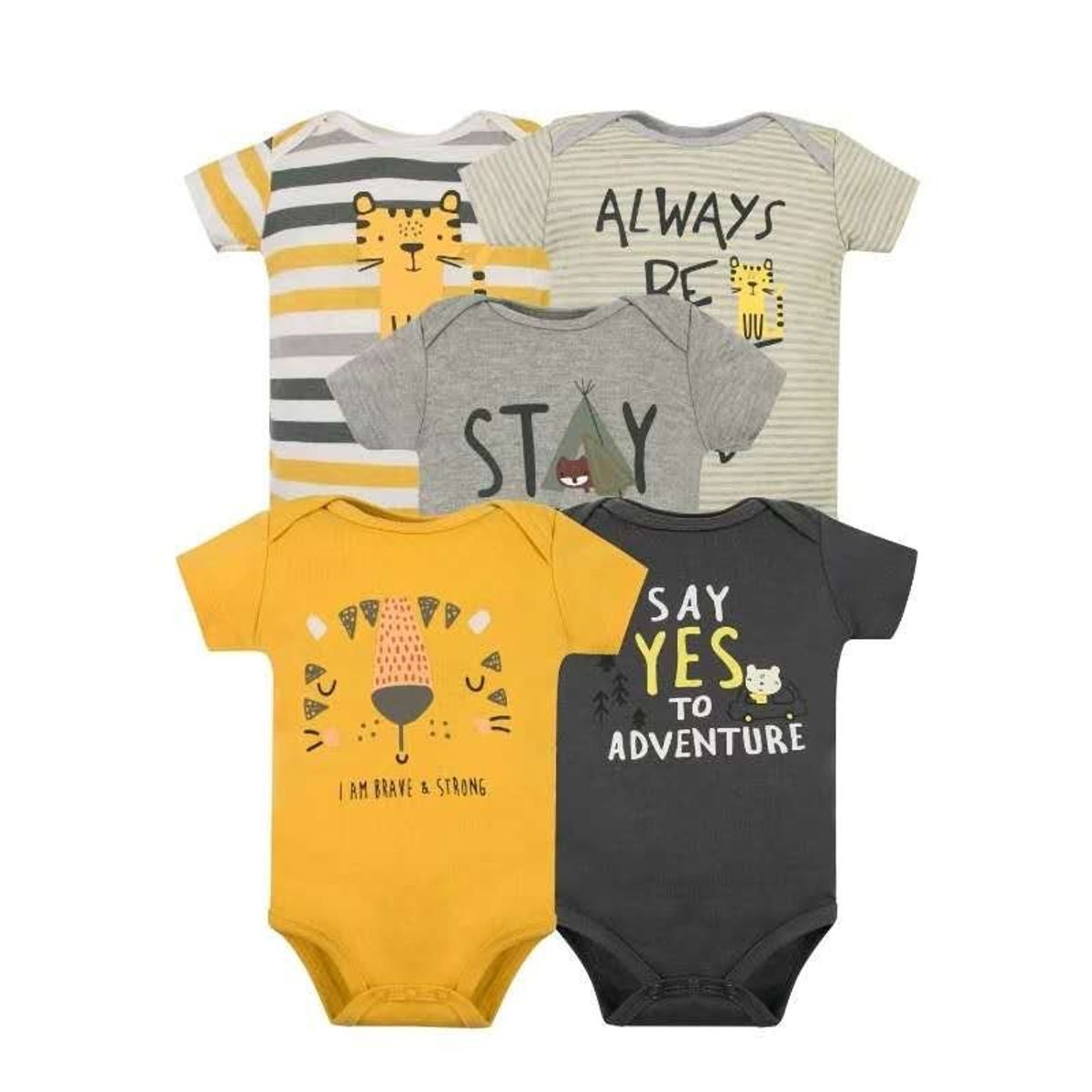 TEDMIMAK - bodys manga corta set 5 unidades