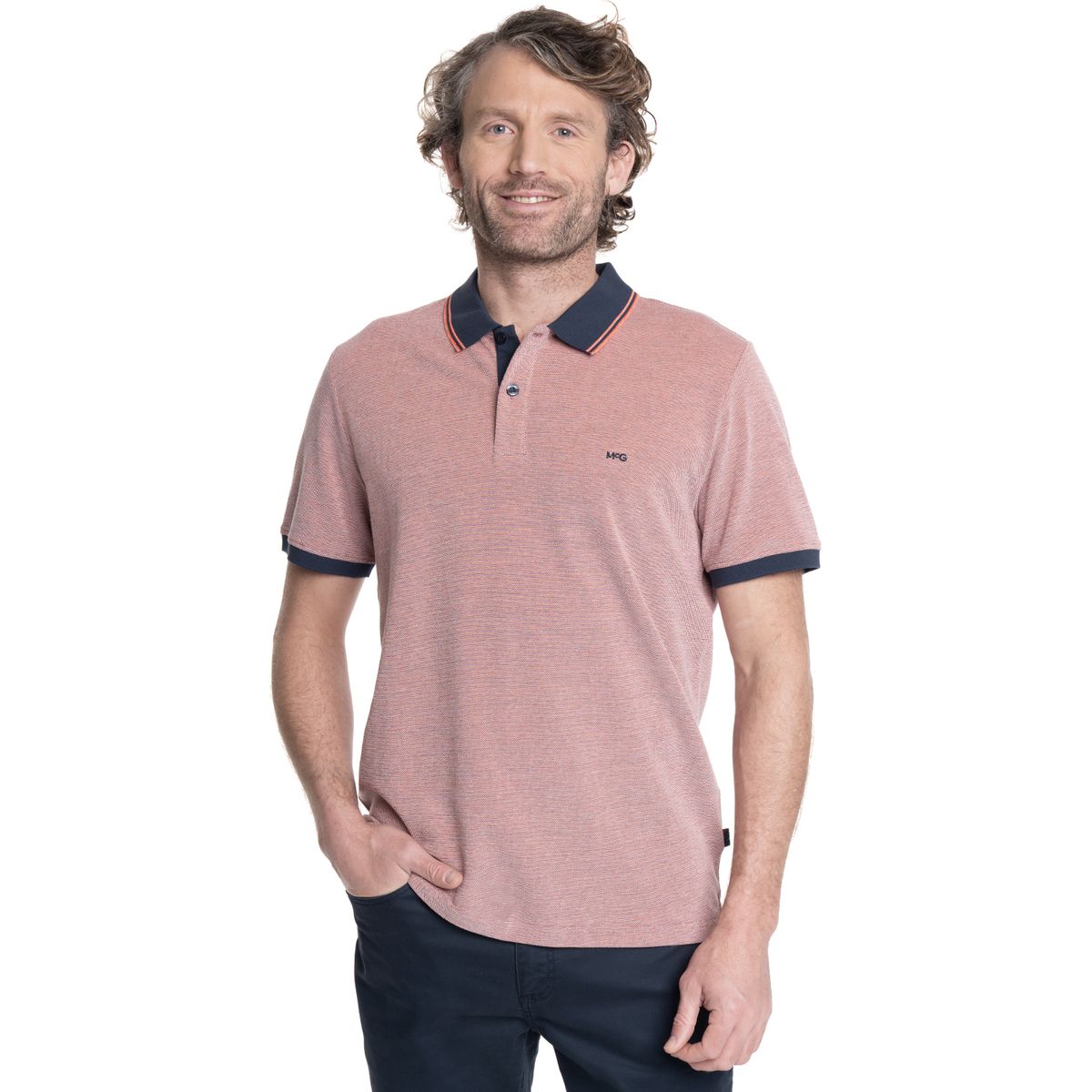 MCGREGOR - POLERA  HOMBRE MANGA CORTA JACQUARD CHELSEA