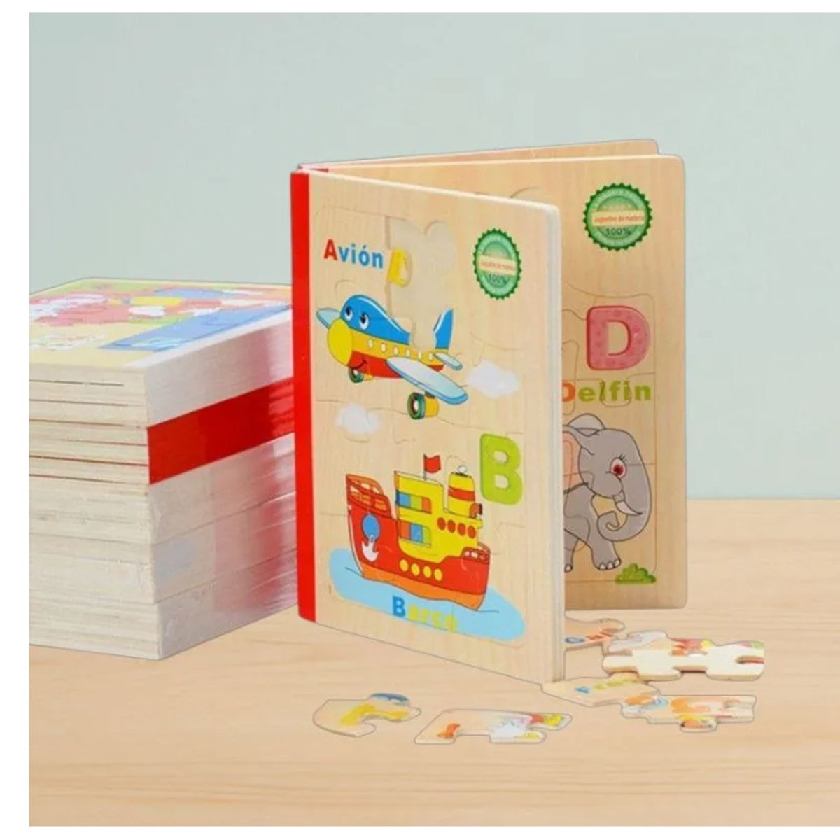 GENERICO - Rompecabezas Libro De Madera al Azar