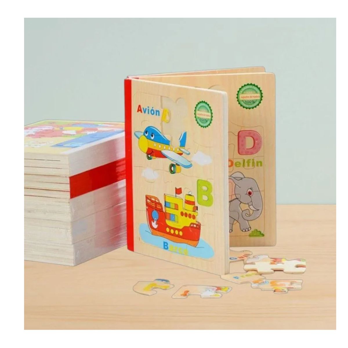 GENERICO - Rompecabezas Libro De Madera al Azar