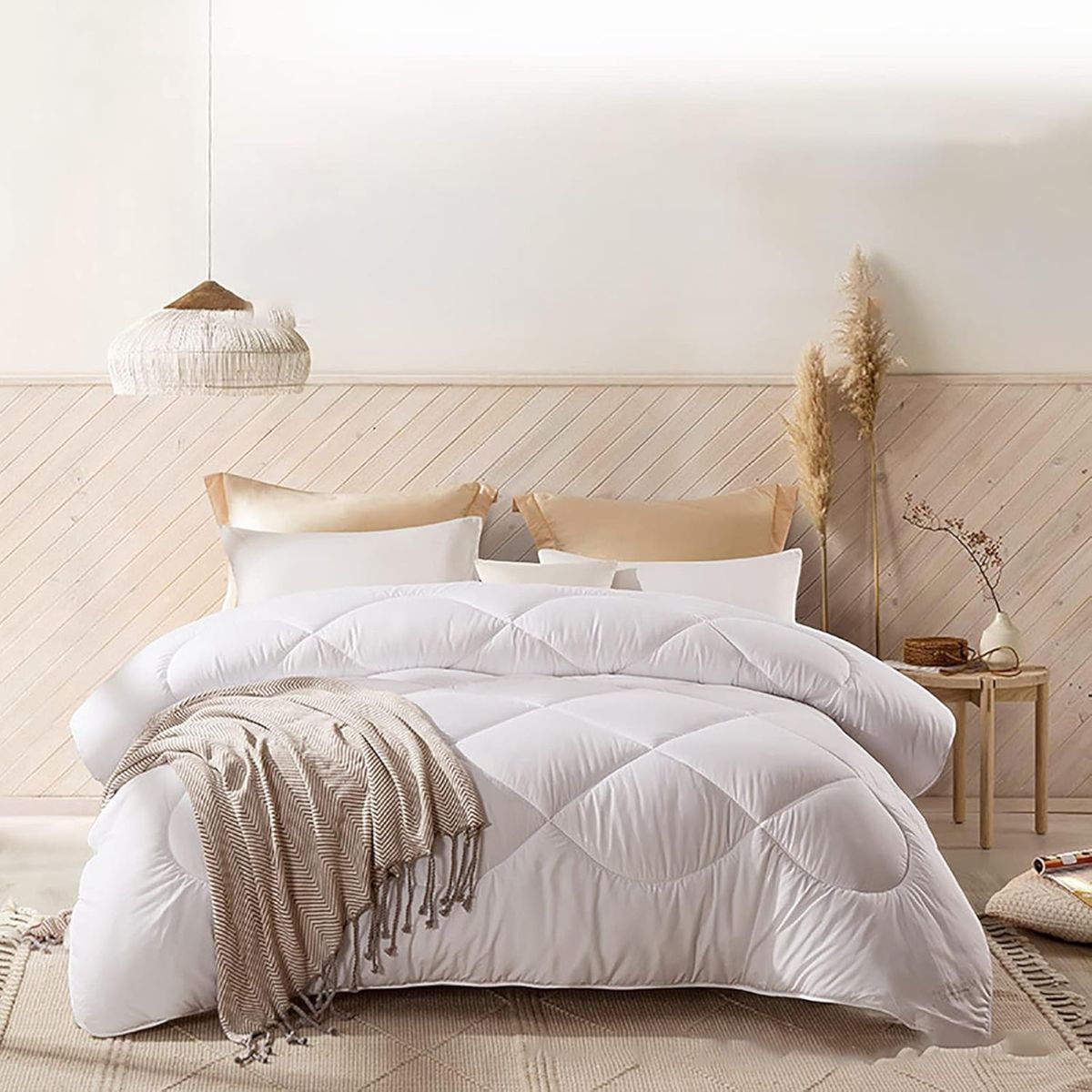 GENERICO - Plumon Edredon Nórdico de Algodon 2 Plazas 230x250cm Blanco