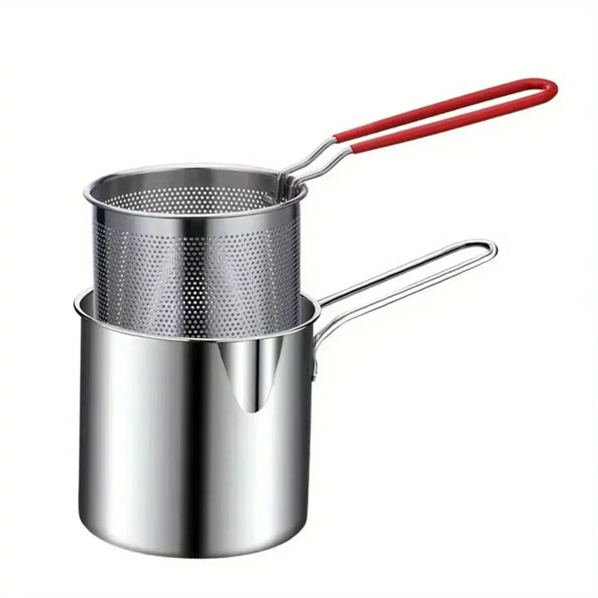 ESPACIO SEOUL - Olla Freidora Compacta Cesta Montable 12 cm Papas Fritas Nuggets Pasta