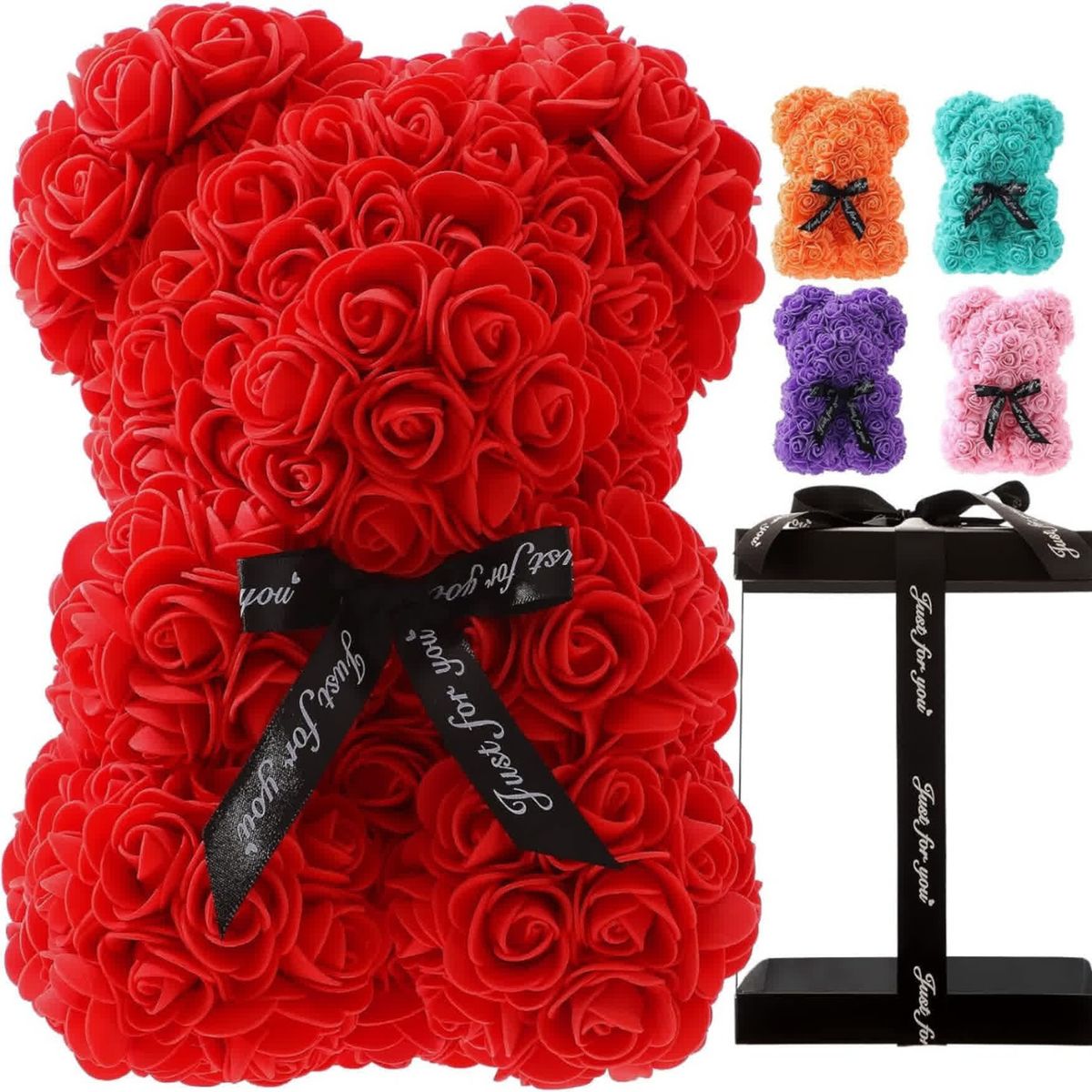 MOVI - OSO PETALOS DE ROSA SAN VALENTIN ROJO