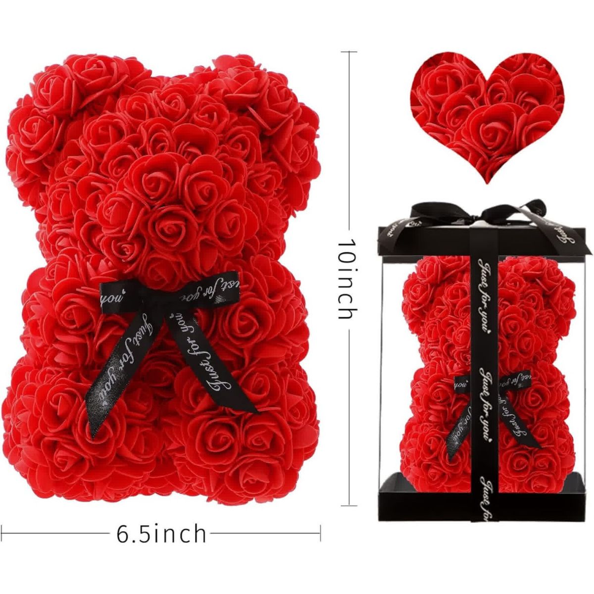MOVI - OSO PETALOS DE ROSA SAN VALENTIN ROJO