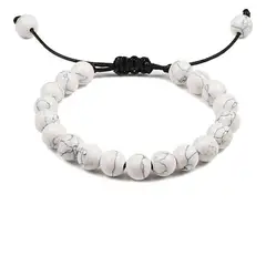 GENERICO - Pulsera De Piedra Howlita Hombre Y Mujer Moda Royal Madriz