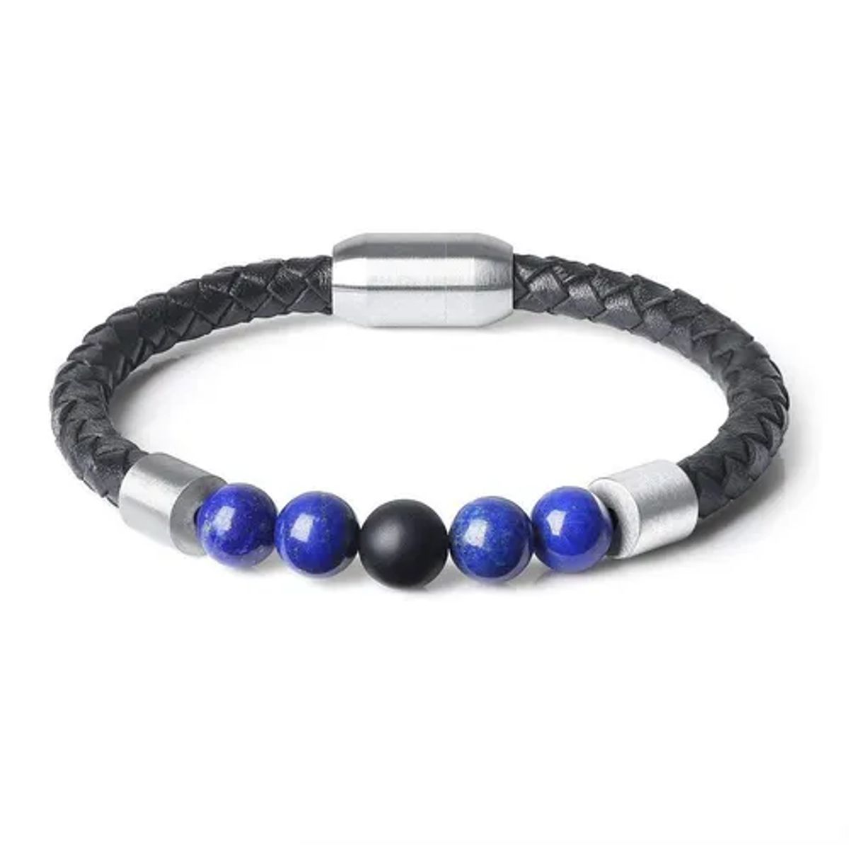 GENERICO - Pulsera De Cuero Y Piedra Lapislázuli Hombre Mujer Il