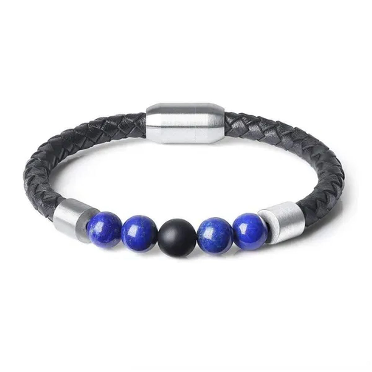 GENERICO - Pulsera De Cuero Y Piedra Lapislázuli Hombre Mujer Il