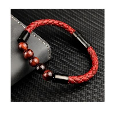 Imagen 2 del producto Pulsera De Cuero Ojo Rojo And Black Hombre Masculina
