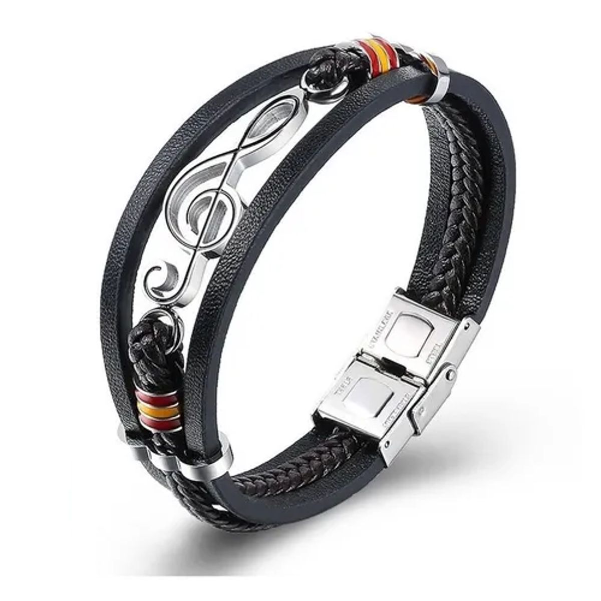 GENERICO - Pulsera De Cuero Hombre Y Mujer Nota Musical Royal Madriz