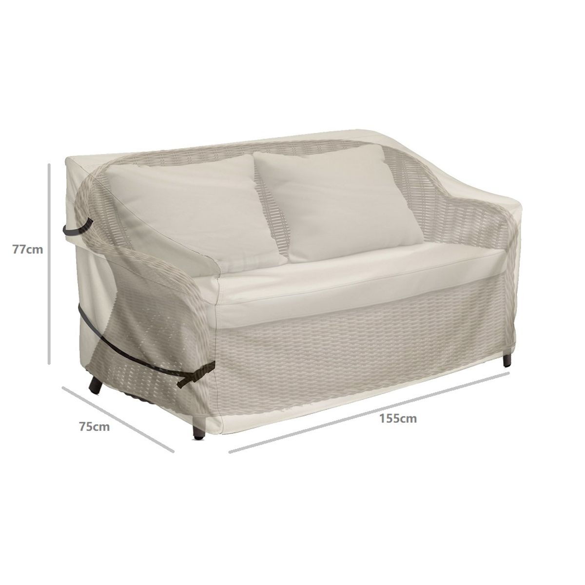 GENERICO - Cobertor Sillón Terraza Dos Cuerpos Premium 155x75x77cm Pvc