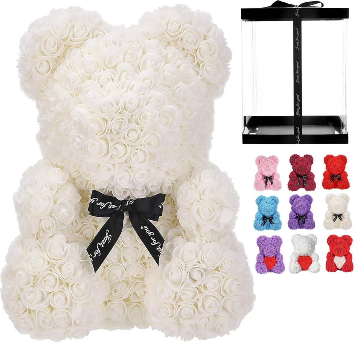 MOVI - OSO PELATOS DE ROSAS SAN VALENTIN BLANCO