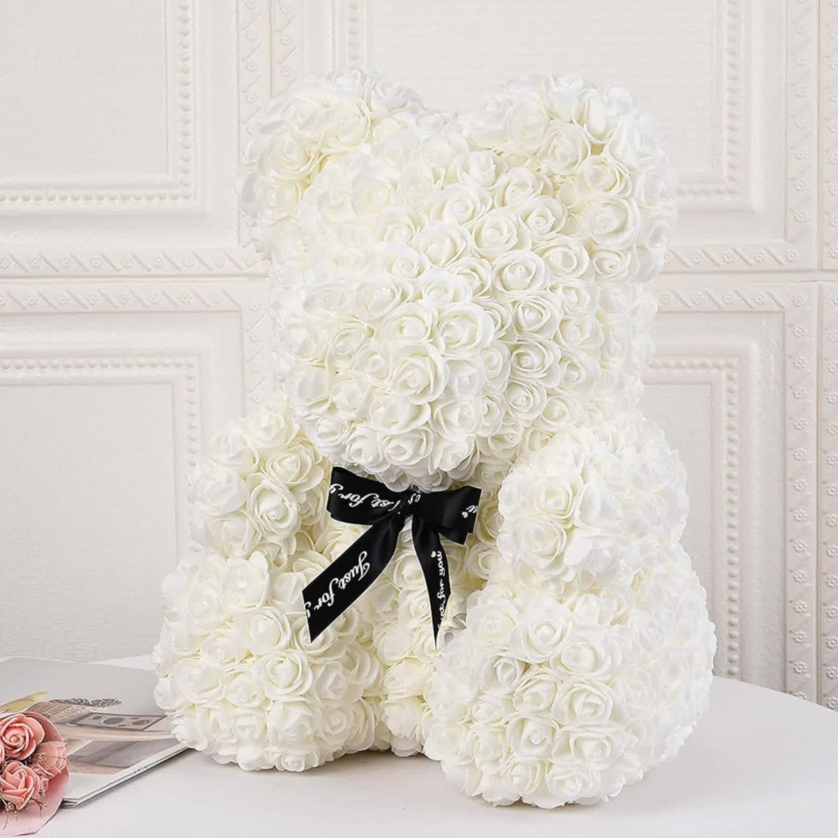 MOVI - OSO PELATOS DE ROSAS SAN VALENTIN BLANCO