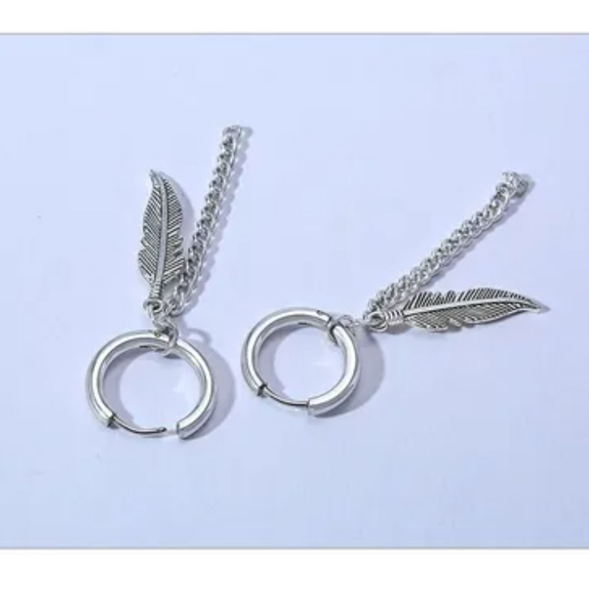 GENERICO - Aros Punk Plumas Silver Space Hombre Mujer