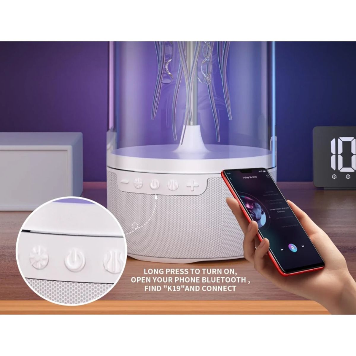 GENERICO - Lampara Parlante Bluetooth Medusa Con Movimientos Mecánicos