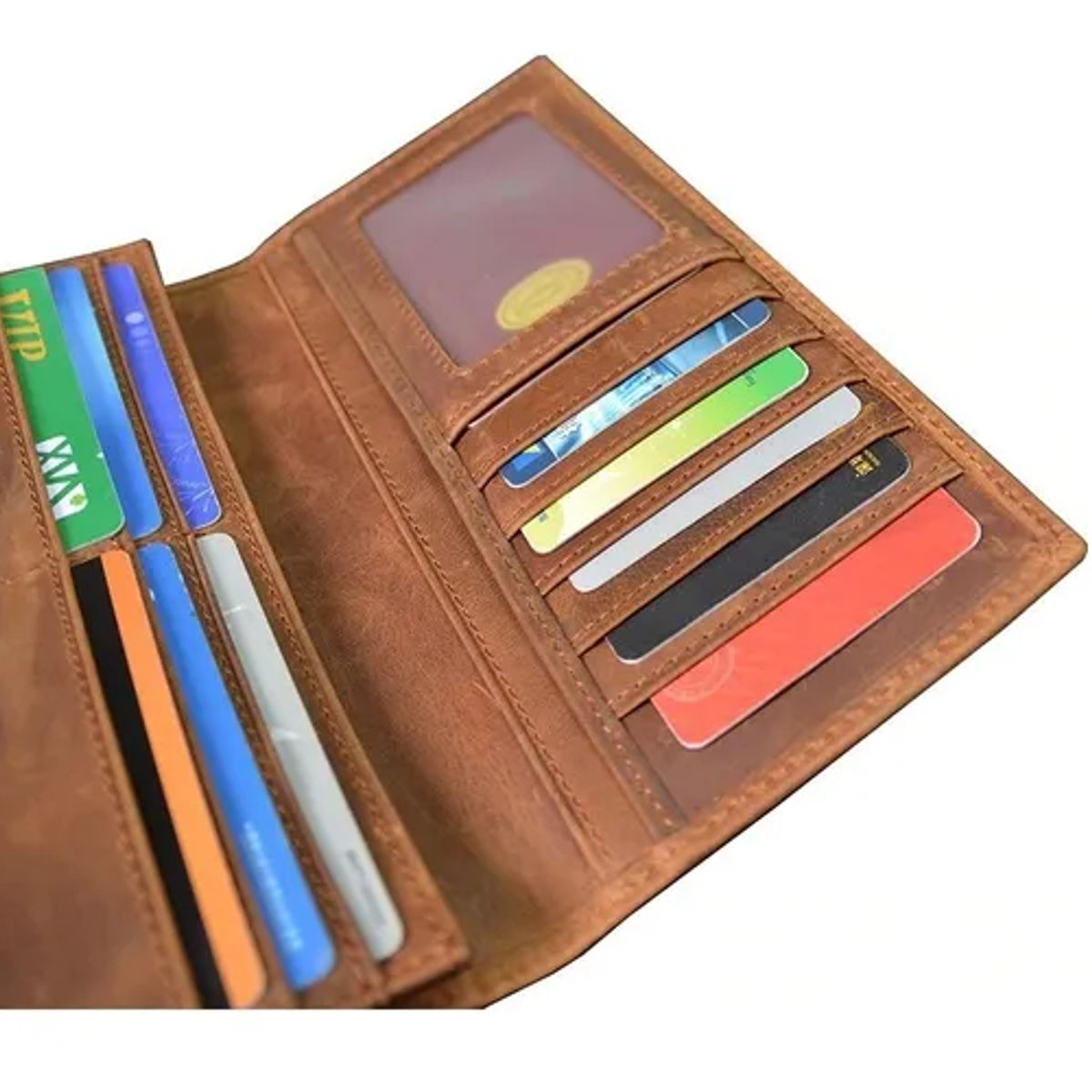 ROYAL - Billetera De Cuero 100 Genuino Larga Hombre Caballeros