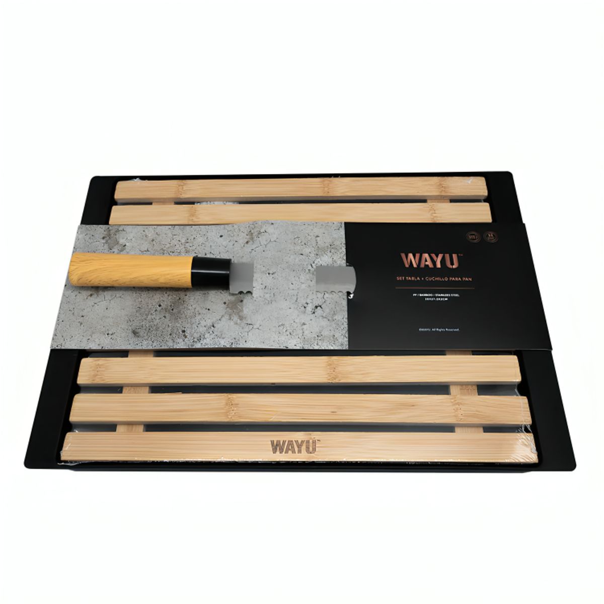 WAYU - Set tabla + cuchillo para pan elegante wayu