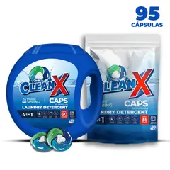 CLEANX - Detergente En Capsulas 4 En 1, 95 Caps