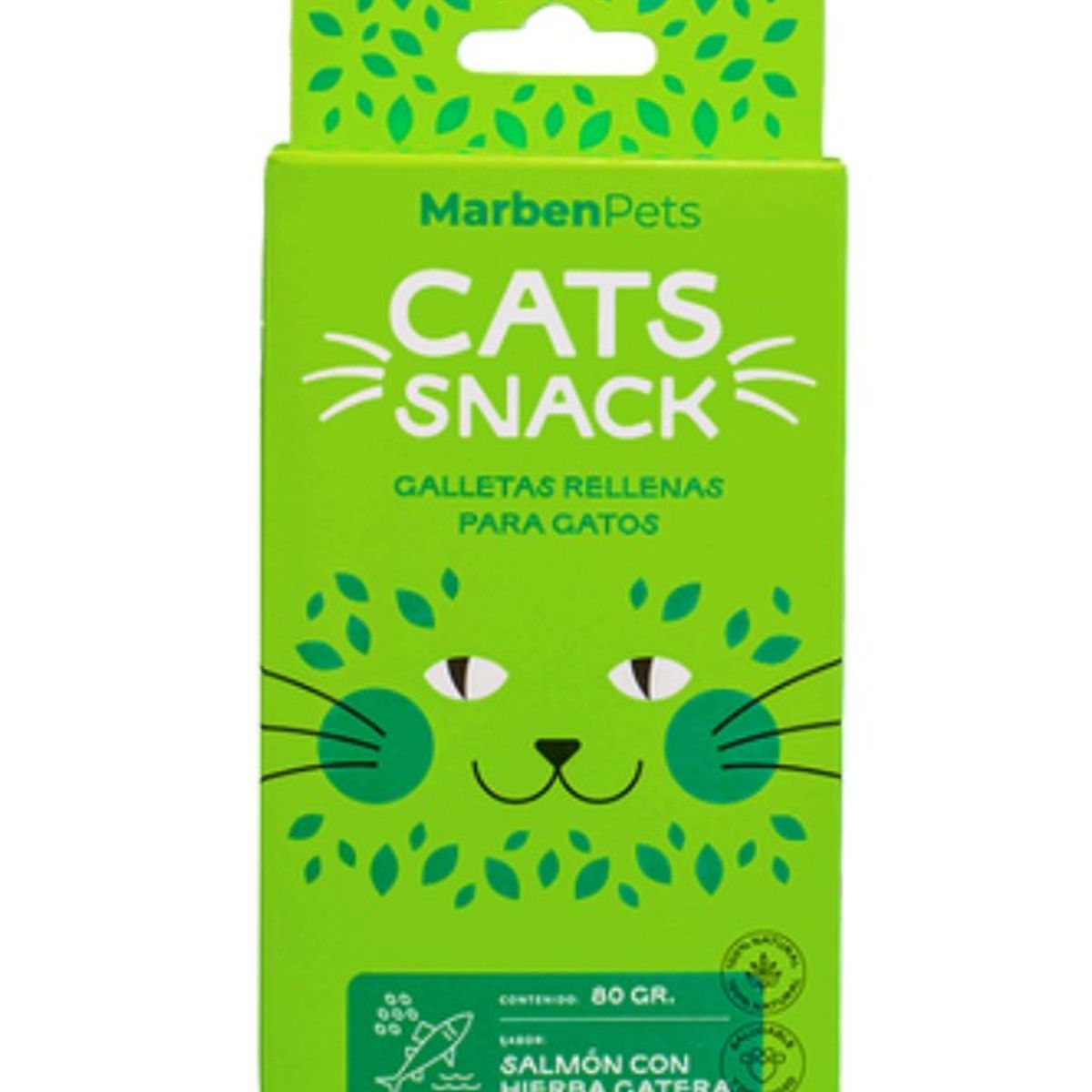 MARBEN PETS - Galletas rellenas sabor salmón con hierba gatera