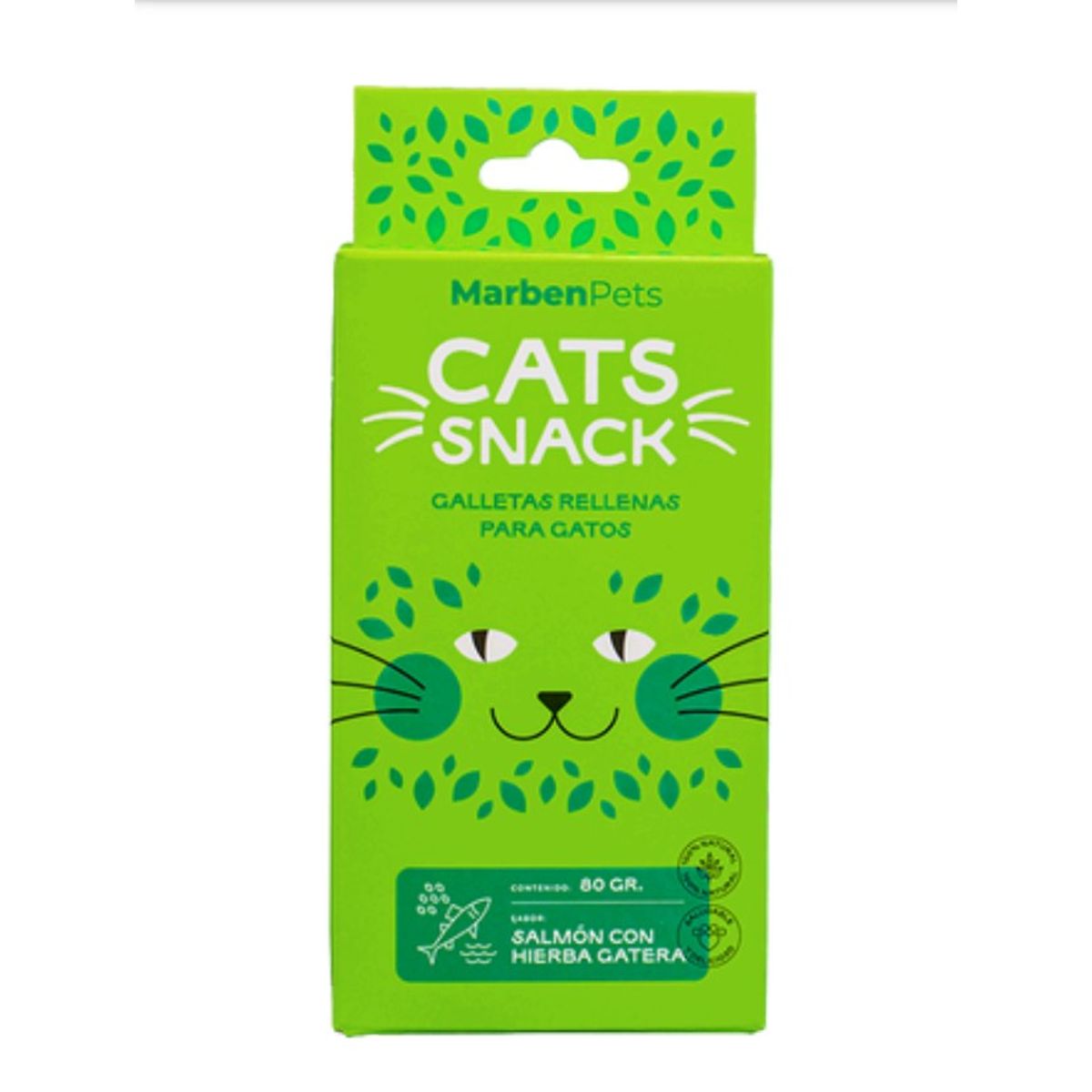 MARBEN PETS - Galletas rellenas sabor salmón con hierba gatera