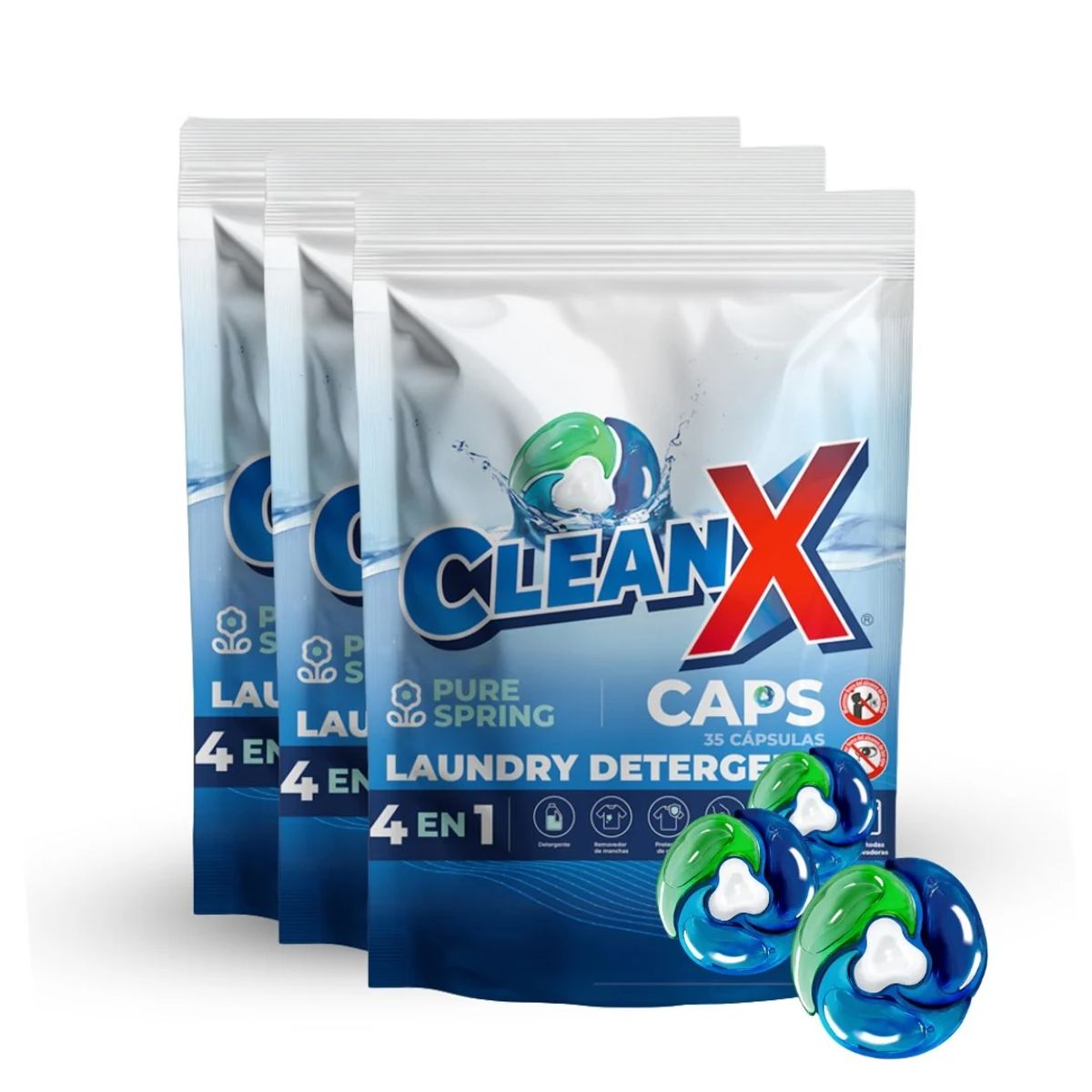 CLEANX - Detergente En Capsulas Cleanx 4 En 1, 105 Caps