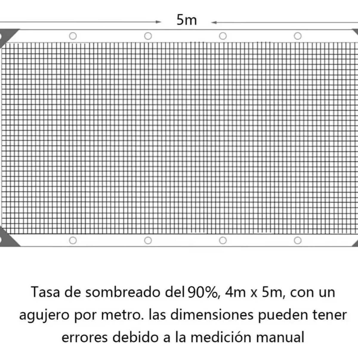 KINDA NICE - Lona Malla De Sombra Red Bloque 4x5m Tasa De Sombreado 90%