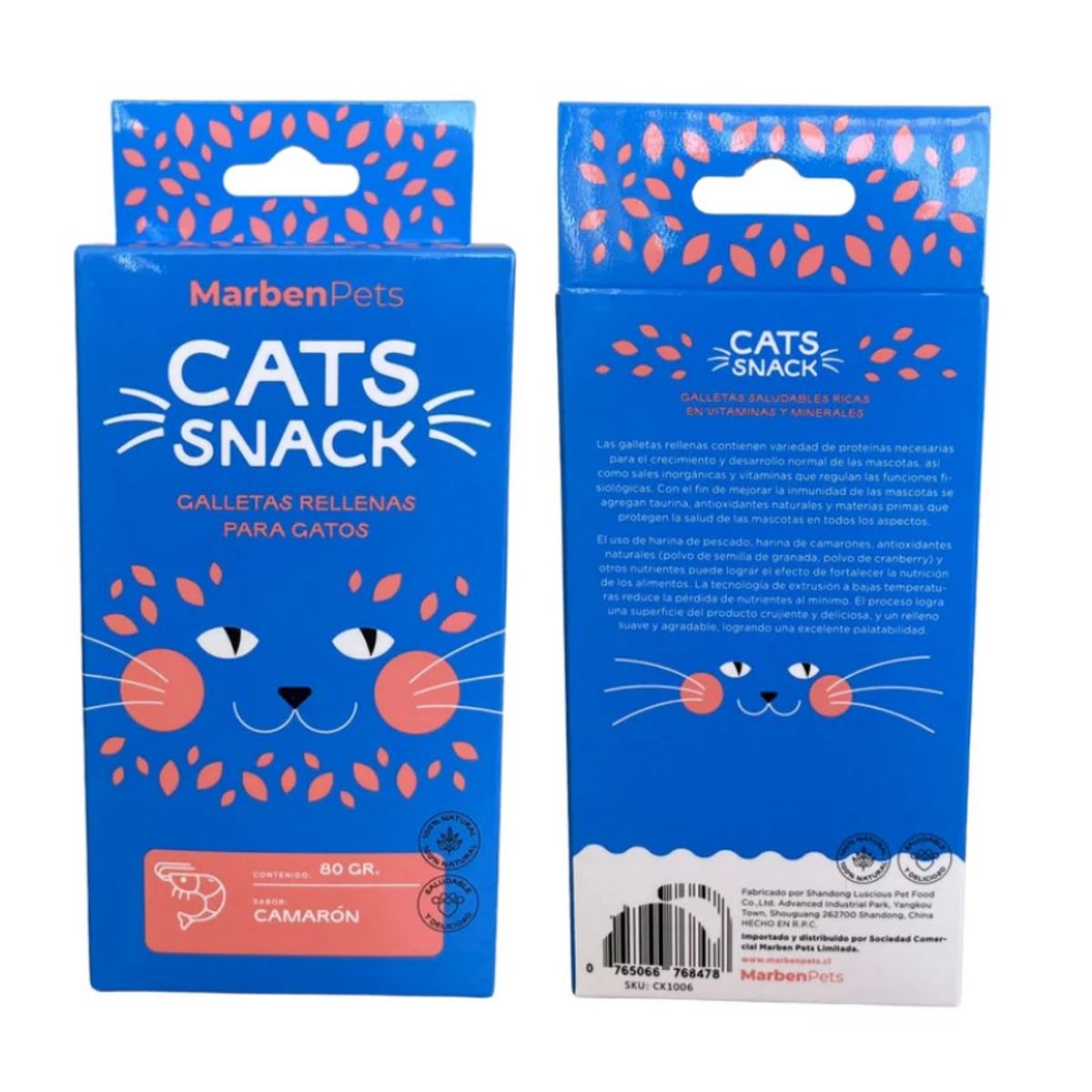 MARBEN PETS - Galletas rellenas sabor camarón