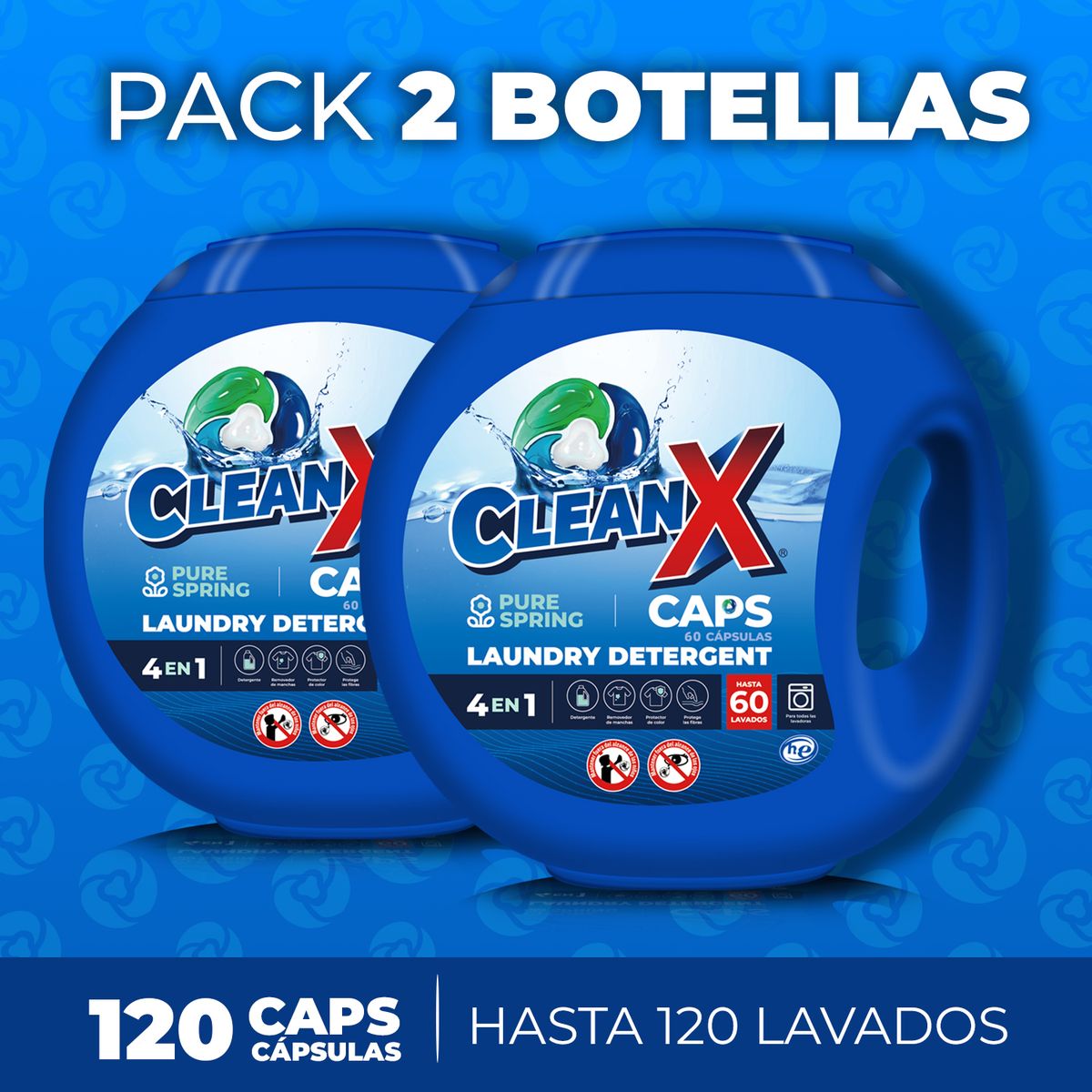 CLEANX - Detergente En Capsulas Cleanx 4 En 1, 120 Caps