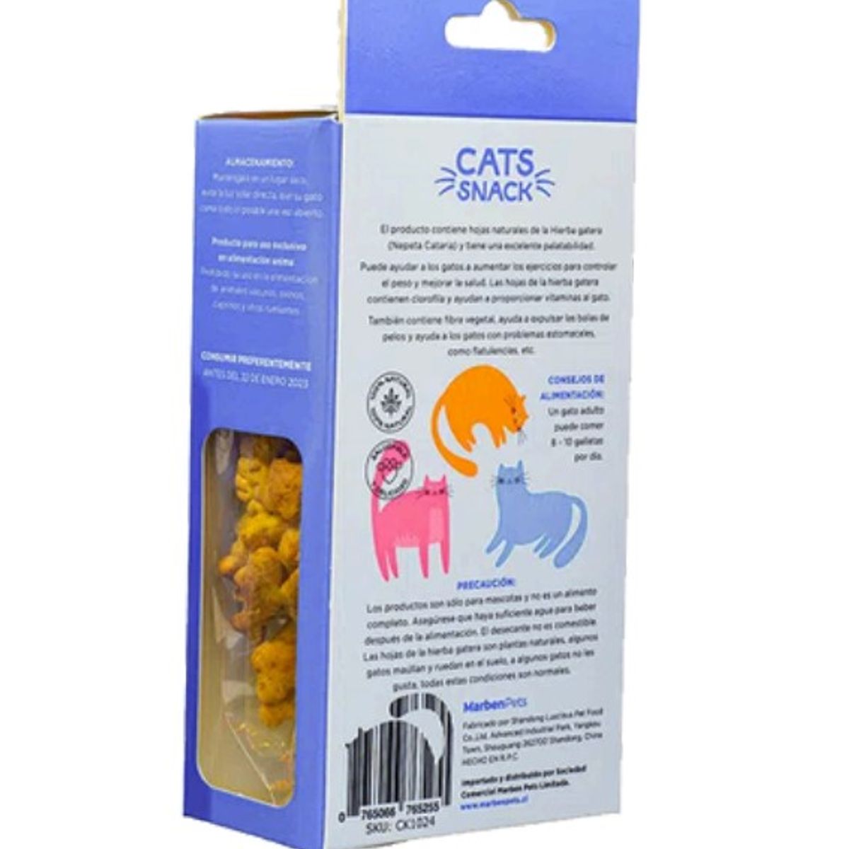 MARBEN PETS - Galletas con catnip sabor salmón y pollo con hierba gatera