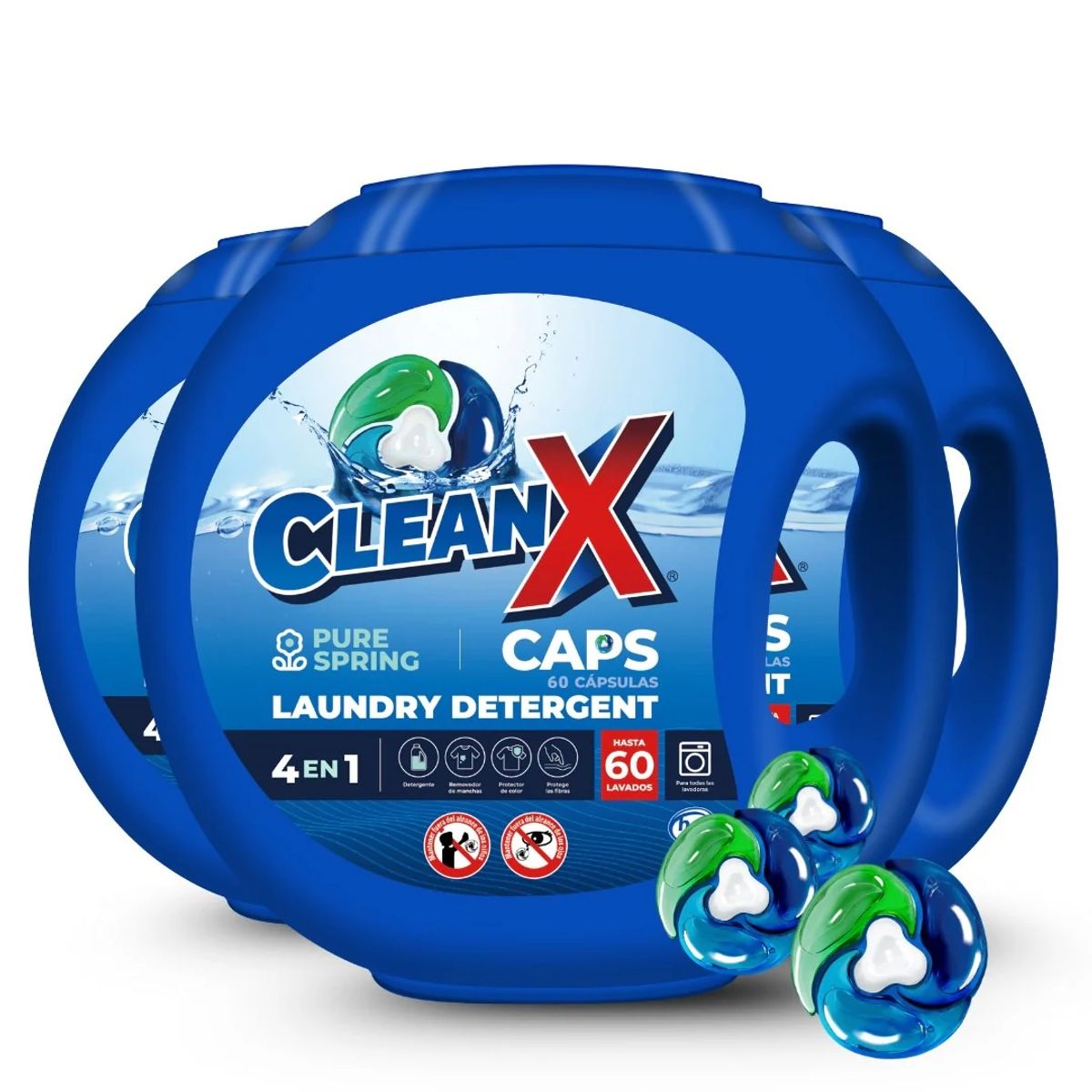 CLEANX - Detergente En Capsulas Cleanx 4 En 1, 180 Caps