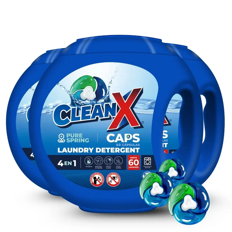 CLEANX - Detergente En Capsulas Cleanx 4 En 1, 180 Caps