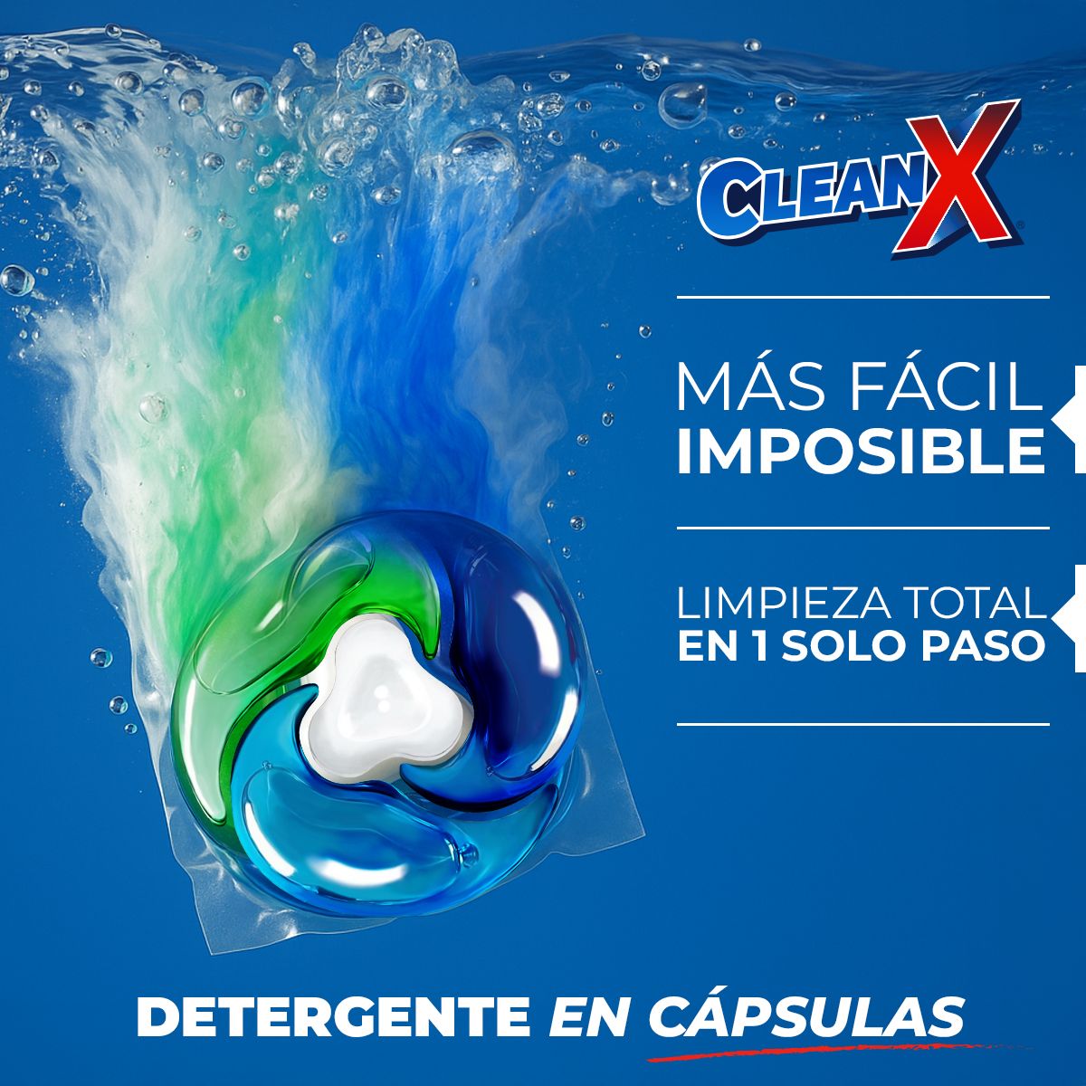 CLEANX - Detergente En Capsulas Cleanx 4 En 1, 180 Caps