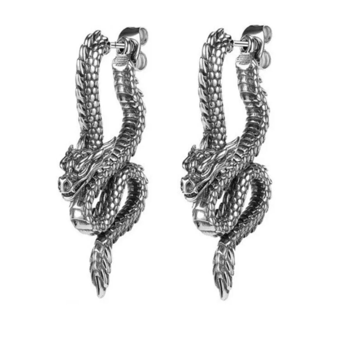 GENERICO - Aros Dragones Punk Hombre Mujer Earing Moda
