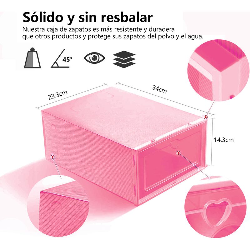 SUPERCENTER - 10 Piezas Zapateras Organizadoras De Zapatos  Apliables Rosa