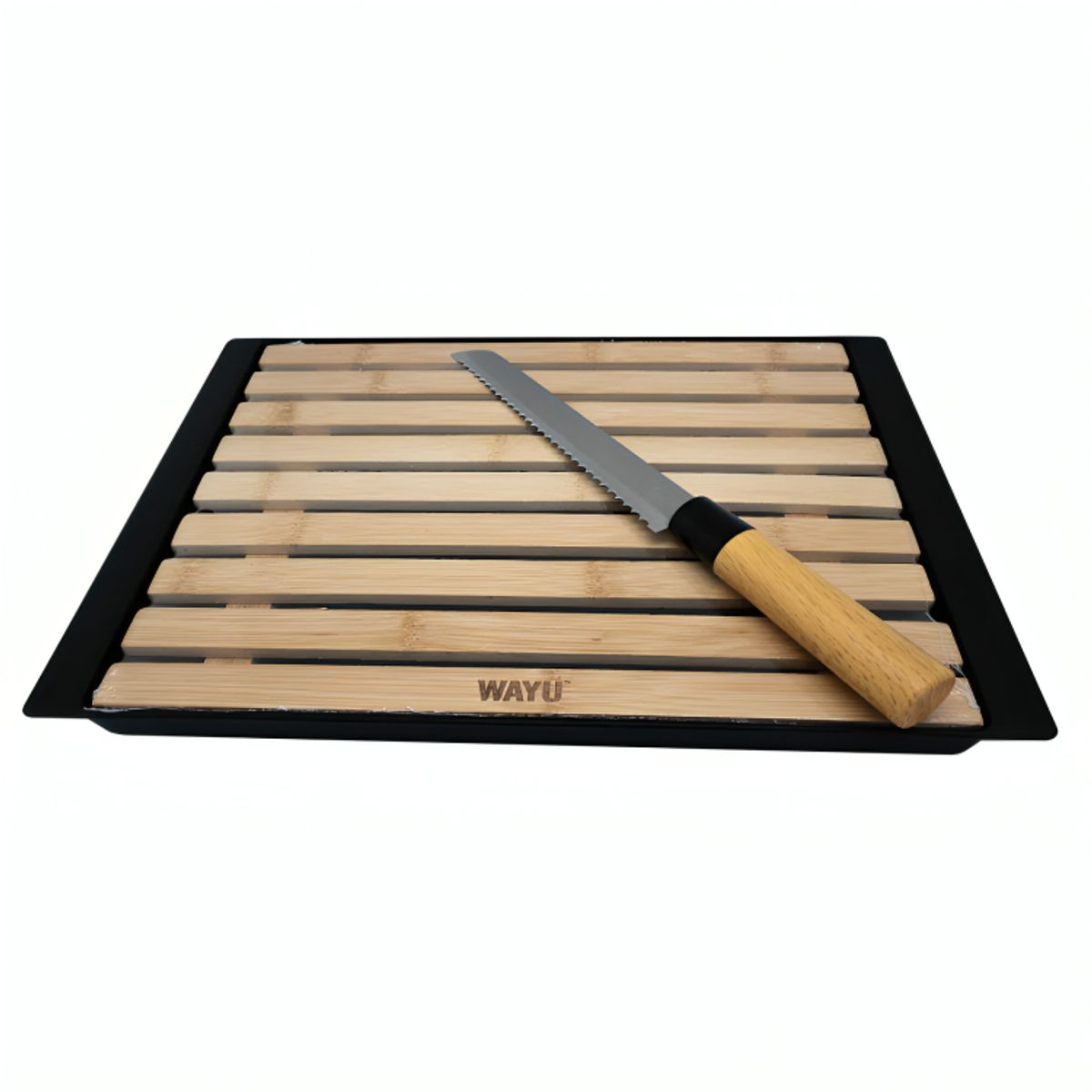 WAYU - Set tabla + cuchillo para pan elegante wayu