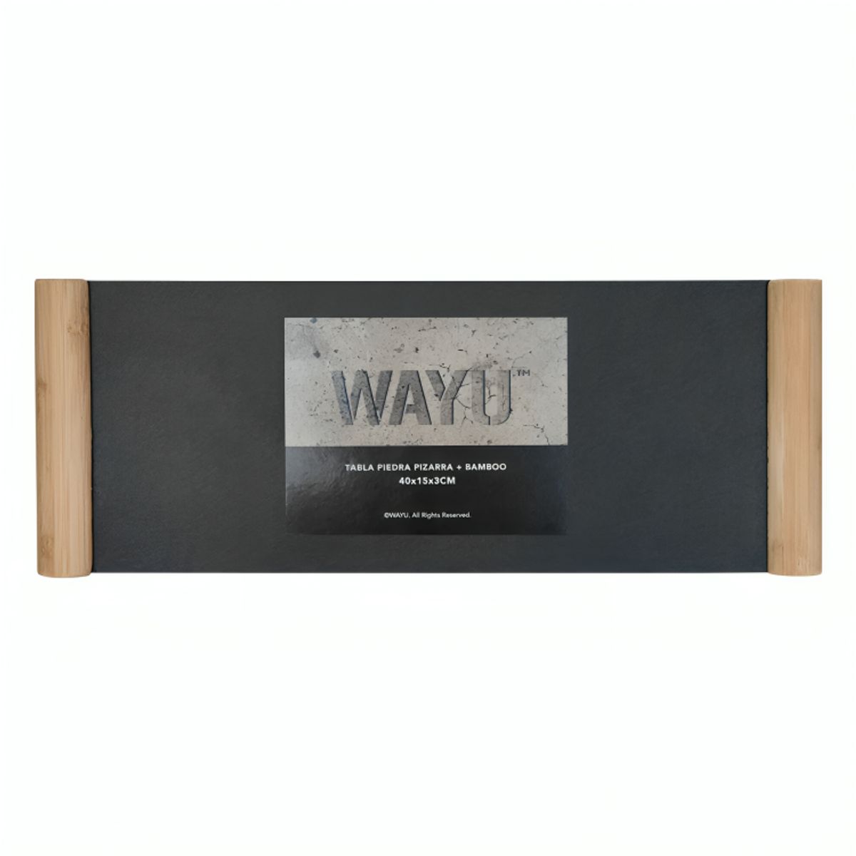 WAYU - Tabla de Piedra Pizarra Rectangular 40 cm Wayu