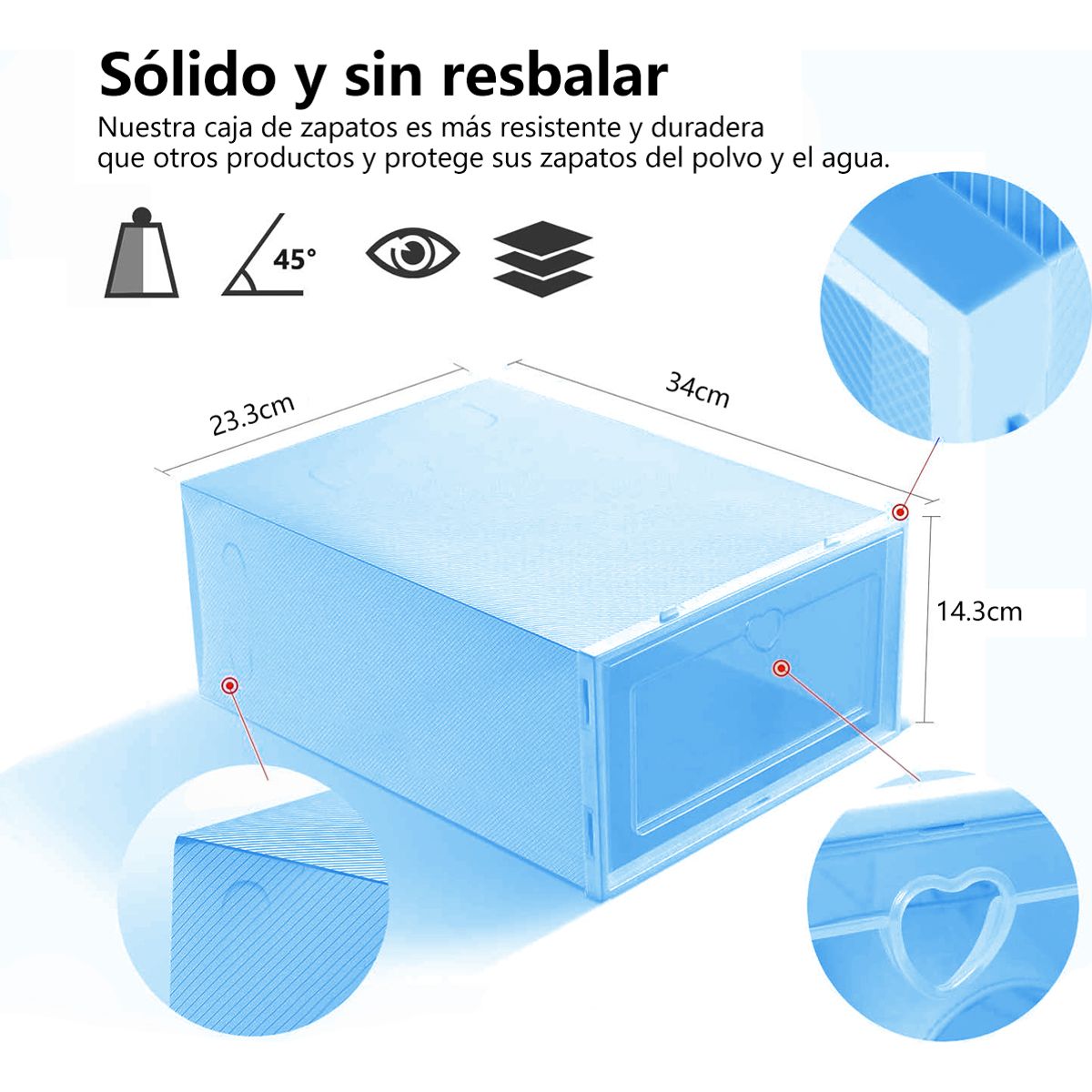 SUPERCENTER - 10 Piezas Zapateras Organizadoras De Zapatos  Apliables Azul