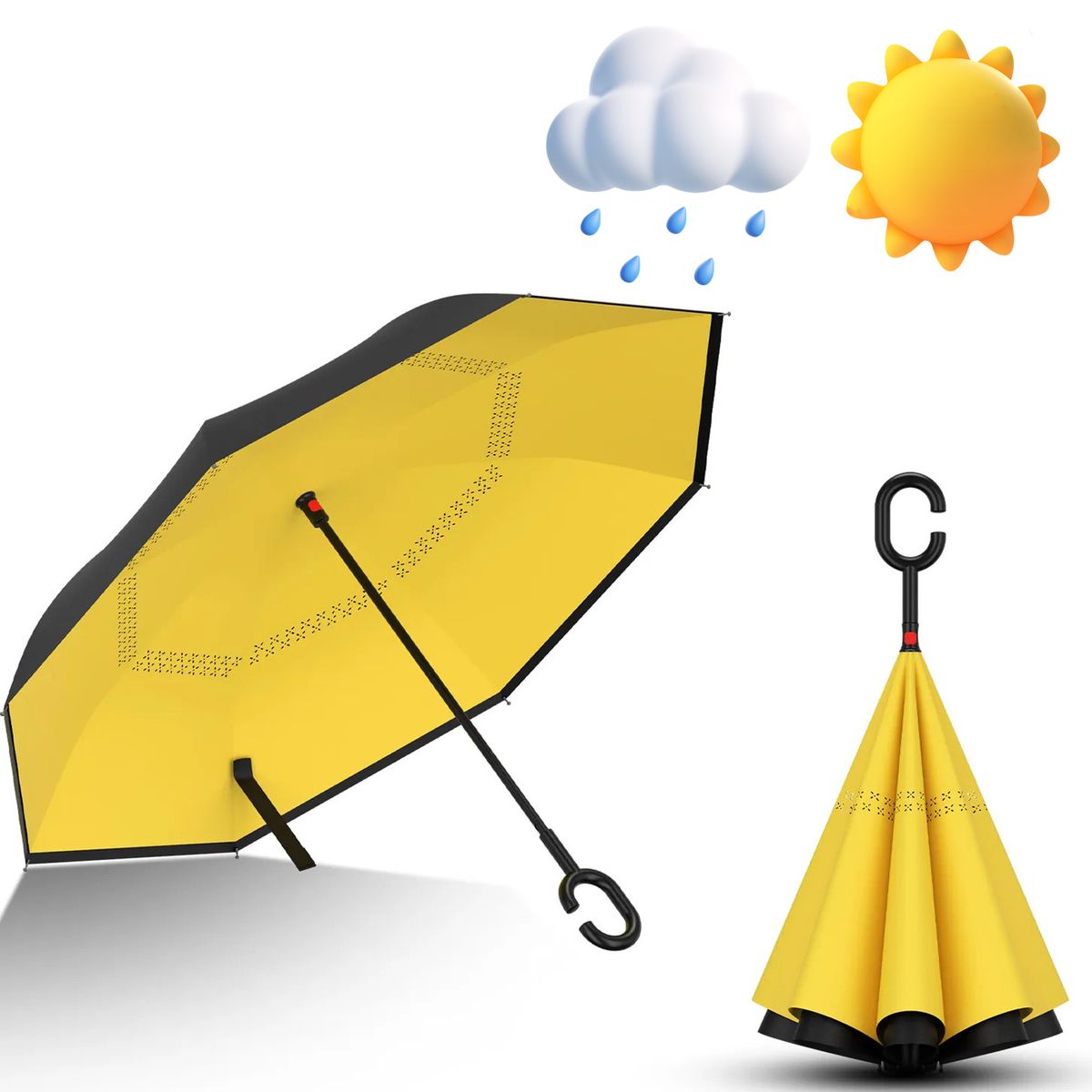 AIZO - 8 Huesos Pluvia Grandes Paraguas Rayos Uv