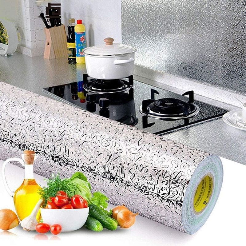 SUPERCENTER - Papel Aluminio Papel Mural Cocina Autoadhesivo 5mx60cm