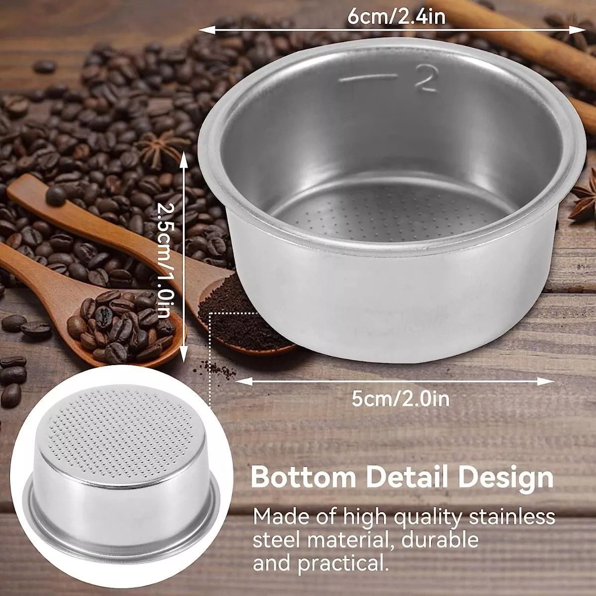 KUANGYE - Filtro Cafetera Acero Inoxidable Maquina Cafe