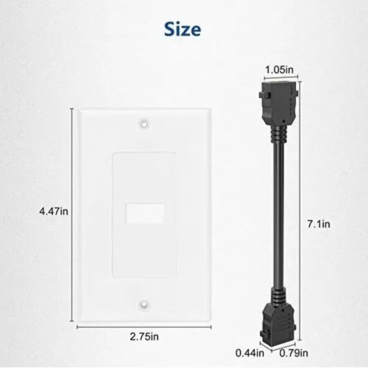 KUANGYE - Placa De Muro 1 Puerto Hdmi, Extension 10 Cms