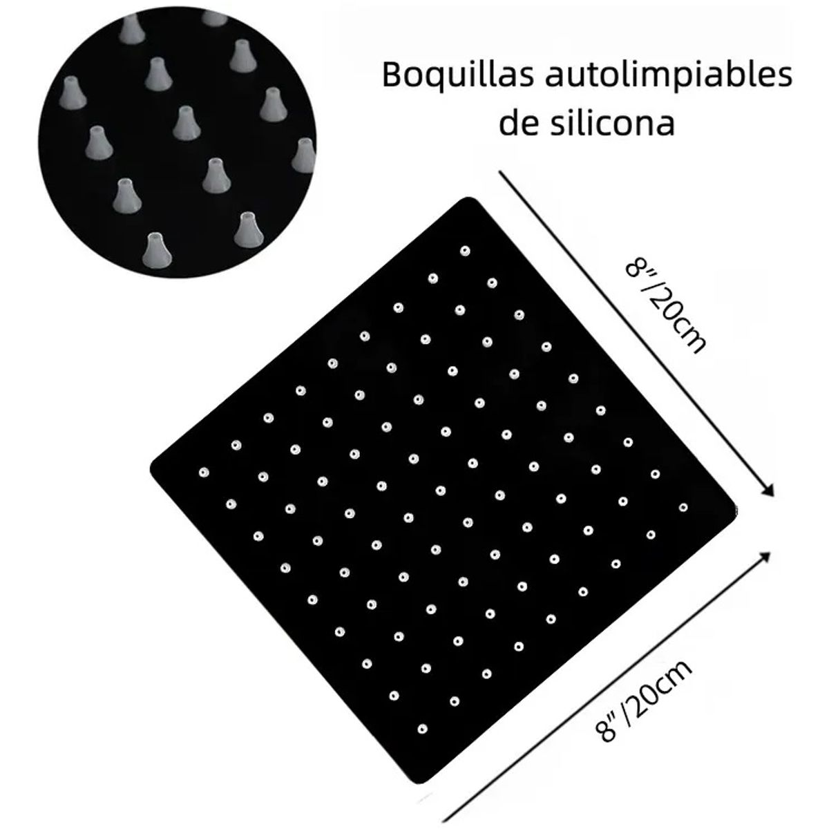 Cabezales De Ducha Regadera Cuadrada De 8 Pulgadas, marca KUANGYE - Foto 2