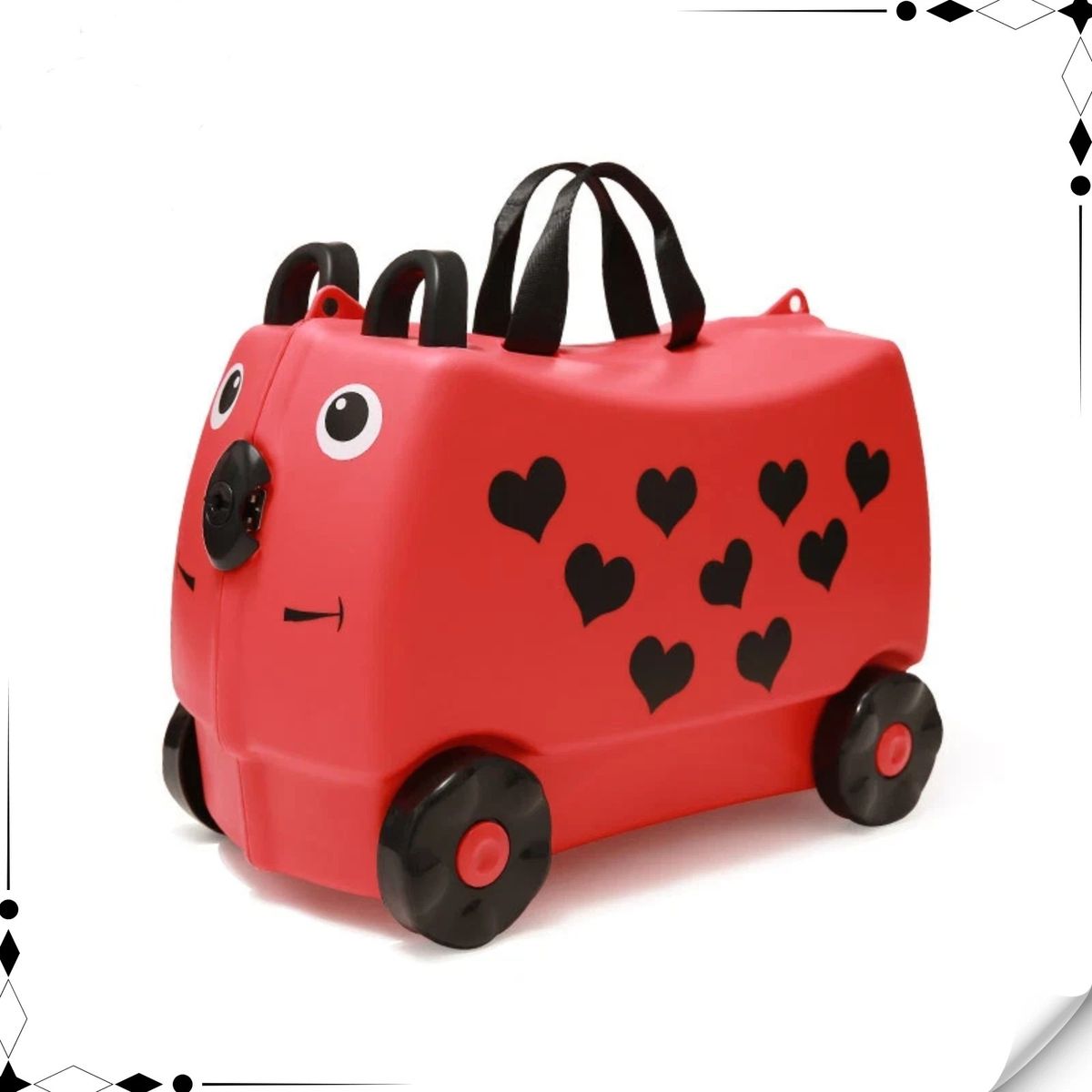 TATEE - Maleta para niños rojo 46×21×31 cm puede sentarse