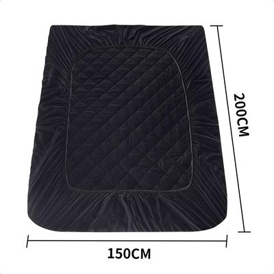 Imagen 2 del producto Cubrecolchón Impermeable Protector Premium Quilt 2 Plazas Negro