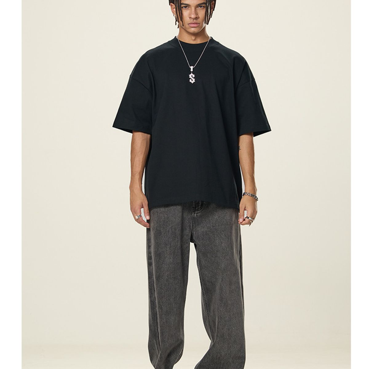 TIOZONEY - Camisa de manga corta para hombre - Negro