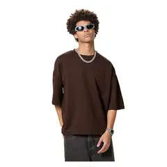 TIOZONEY - Camisa de manga corta para hombre - Marrón