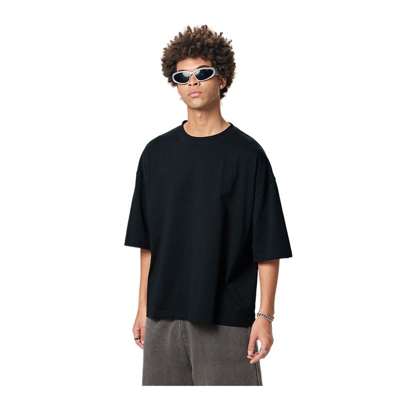 TIOZONEY - Camisa de manga corta para hombre - Negro